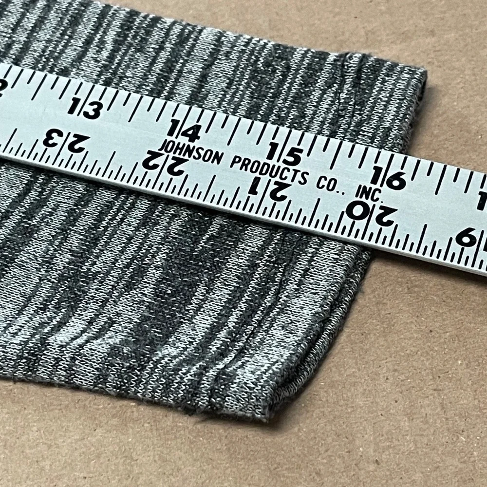 Women's‎ Gray Space-Dyed Crew Neck Cotton Blend Rounded Hem Knit Top (L)